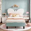 Letto per bambini 90x200 cm in velluto blu e rosa - Testata Anteprima dell’immagine prodotto 14