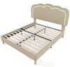 LED-Polsterbett, 140x200 Beige, Lattenrost + verstellbares Produktbild-Vorschau 5