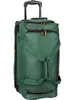 A green rolling duffel bag with black and orange accents, shown against a white background. Produktbild-Vorschau