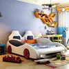 Lit pour enfants garçons LED voiture Cool Confortable blanc Voir les images du produit 5