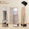 COSTWAY Schmuckschrank Ganzkörperspiegel 360° drehbar, Produktbild-Vorschau 3