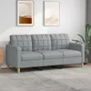 vidaXL 3-Sitzer-Sofa Hellgrau 180 cm Stoff Produktbild-Vorschau 2
