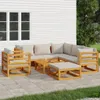 8-tlg. Garten-Lounge-Set mit Hellgrauen Kissen Massivholz Produktbild-Vorschau 2