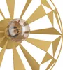 A close-up view of a gold-colored geometric light fixture with a visible light bulb. Produktbild-Vorschau
