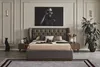 Modernes Schlafzimmer Set Designer Bett 2x Nachttische Produktbild-Vorschau 4