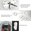 Collage of images showing details of a decorative wall clock, including its face, rhinestones, and mounting hardware. Podgląd zdjęcia produktu