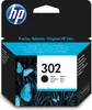 The image shows the packaging of an HP 302 black ink cartridge, featuring blue butterflies and grass. Anteprima dell’immagine prodotto
