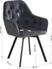 Homestyle4u Polsterstuhl Samt grau – 360 °drehbar, mit Produktbild-Vorschau 3