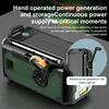 A close-up marketing image of a portable emergency radio with solar panel and hand crank. Podgląd zdjęcia produktu