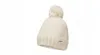A cream-colored knitted beanie with a pom-pom on top and a small gold Nike logo on the cuff. Voir les images du produit