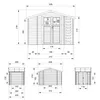 Technical drawings and dimensions of a wooden shed. Náhled obrázku produktu