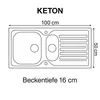 Edelstahl Einbauspüle 100 x 50cm Küchenspüle reversible  Produktbild-Vorschau 5