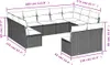 vidaXL 11-tlg. Garten-Sofagarnitur mit Kissen Grau Poly Produktbild-Vorschau 3