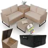 Juskys Polyrattan Lounge Santorini inkl. Abdeckung - Produktbild-Vorschau 1