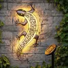 Solar Wandbild Gecko in bronze mit 10 LED - 69 x 36 cm - Produktbild-Vorschau 1