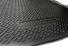 A close-up, angled view of a black car floor mat with a textured pattern and embossed branding. Produktbild-Vorschau