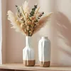 2er Set Vasen H15cm Creme Braun Porzellan Blumenvase Produktbild-Vorschau 1