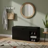 An entryway with a shoe cabinet, coat rack, and mirror. Náhľad obrázku produktu