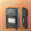 A product image showcasing a portable gas heater with marketing text and icons. Podgląd zdjęcia produktu