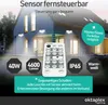 A house with outdoor lights, a remote control, and product specifications. Anteprima dell’immagine prodotto