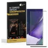 A product box for a screen protector is shown next to a smartphone with the screen protector applied. Produktbild-Vorschau