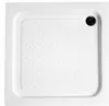 A top-down view of a white square shower tray with a textured surface and a drain. Náhled obrázku produktu