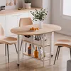 Mondeer Table de cuisine pliante avec 2 étagères et Voir les images du produit 4