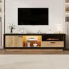 okwish  TV Schrank mit LED,TV-Kommode mit Glasböden und Produktbild-Vorschau 2