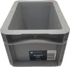 A gray plastic storage box is shown from a slightly elevated front-facing angle against a white background. Produktbild-Vorschau