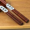 Wiederverwendbare Sushi-Essstäbchen aus dunklem Holz Produktbild-Vorschau 8