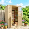 Outsunny Gartenschrank Holz Begehbarer Geräteschuppen mit Produktbild-Vorschau 2