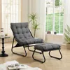 Fauteuil de jardin avec repose-pieds intégré - Noir/Gris - Voir les images du produit 1