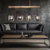 Hängeleuchte, Glasschirm, Holzoptik, braun, H 130 cm Produktbild-Vorschau 2