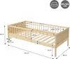 A diagram of a child's bed with dimensions and measurements indicated. Náhled obrázku produktu