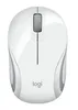 A top-down view of a white Logitech M187 cordless mini mouse against a white background. Podgląd zdjęcia produktu