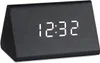 Digitální stolní hodiny Černé PVC dřevo MDF (11,7 x 7,5 x 8 Náhled obrázku produktu 1