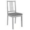 Design New Esszimmerstühle mit Kissen 2 Stk. Grau Produktbild-Vorschau 2