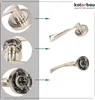 A collage of images showing different views and details of a door handle set. Náhled obrázku produktu