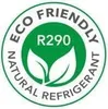 A circular green and white badge indicating an eco-friendly natural refrigerant. Produktbild-Vorschau