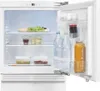 A partially open refrigerator with food items and drinks inside. Produktbild-Vorschau