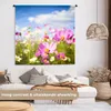 MuchoWow® Wandteppich Wandbehang Blumen - Wiese - Lila - Produktbild-Vorschau 2