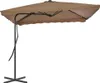 vidaXL Slnečník s oceľovou tyčou 250x250 cm Taupe Náhľad obrázku produktu 7