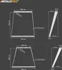 Diagrams showing technical specifications of two different metal products. Voir les images du produit