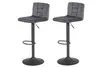 Hela Tische, 2er Set Barhocker Amanda II - Samtvelour Grau Produktbild-Vorschau 1