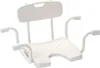 A white bathtub seat with a backrest and armrests, shown from a slightly elevated front-left angle against a white background. Produktbild-Vorschau