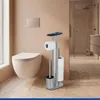 Stand WC Garnitur Ablage Orea 4 in 1 matt silber 23x13x70cm Produktbild-Vorschau 2