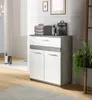 Badezimmer Kommode "Bailey" weiß Hochglanz und grau Produktbild-Vorschau 4