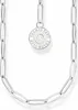 A silver necklace with a circular charm. Produktbild-Vorschau