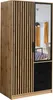 A full shot of a two-door wardrobe with a mirror on one door and three drawers below the mirror. Podgląd zdjęcia produktu
