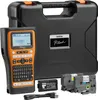 A Brother P-Touch PT-E560BTVP label maker kit is displayed with its carrying case, battery, and tape cartridges. Produktbild-Vorschau